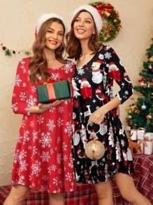 hoteel Vacation Style Casual A-Line Short Dress, Woman Clothes - 紅色 - 查看 2