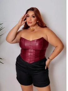 Top Corselet Cropped Plus Size