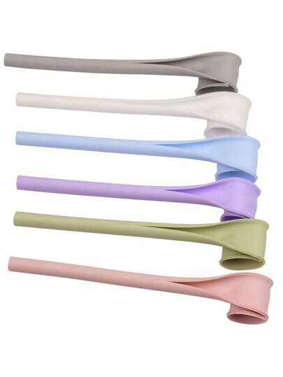 6 件优质硅胶吸管 - 可重复使用、可清洗可折叠、按扣打开设计，易于清洁 - 冷热兼容、便携式，适用于厨房用品和小工具 - 混合颜色、学校用品