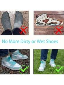 2 Pairs Of Waterproof Non-Slip Shoe Covers, Reusable, Waterproof Protection, Outdoor Rain Boots Waterproof Shoe Covers, Reusable, Rainproof. Multiple Colors Available, Rain And Sand Proof Rain Shoe Covers, Silicone Waterproof Shoe Covers, Rainy Day Shoe Covers, Reusable Non-Slip Rain Boots (Fits Size 34-45)