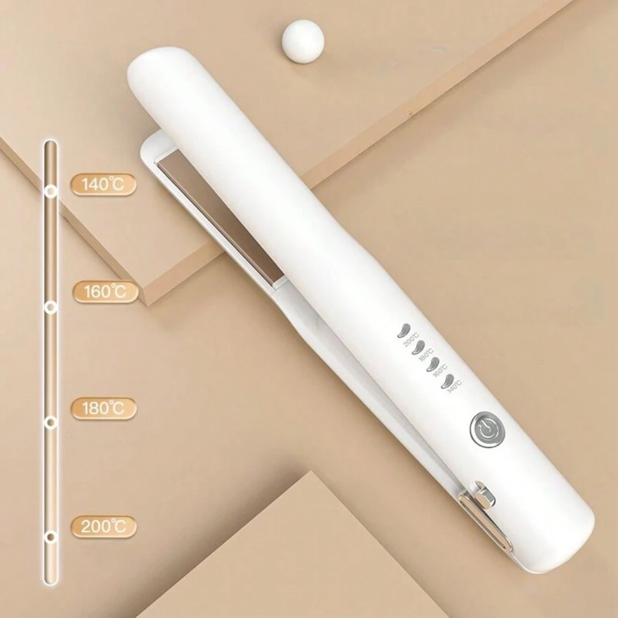 Portable Wireless Hair Straightener, Ceramic Coated, Women's Hot Brush Hair Straightener, Lightweight & Mini, Type-C Charging Port, Travel Essential, USB Rechargeable Hair Straightener, 2-In-1 Wireless Mini Portable USB Hair Straightener/Curler