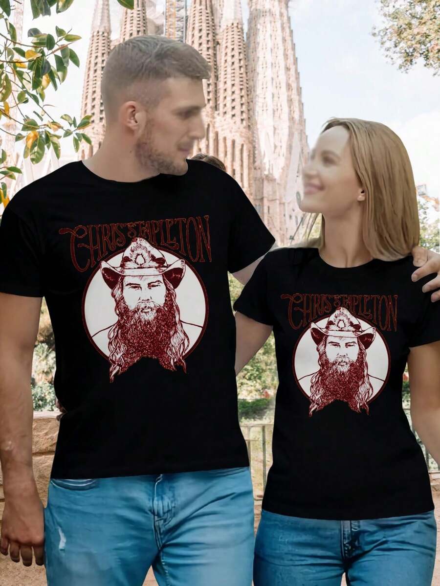 Women's Chris Stapleton Concert Tees Shirts Officially Licensed Fan Merch - Black - View 1