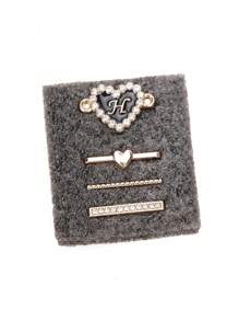 4Pcs/ Set Of Heart Alloy Alphabet Strap Charms Compatible With Apple Watch Band Accessories Decoration For Smart Watch Band Series Charms