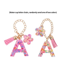 A-Z 4pcs Cup Accessories Set - Accessories Set 1pc Straw Cap ,A Letter Pendant, A Shiny Silicone Water Cup Bottom Protective Cover ,A Water Cup Letter Sticker(Water Cup Letter Chain, Randomly Send One Of Two Colors)