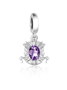 HuooNew 1 件 925 纯银抽象十二生肖动物设计 CZ 吊坠，男女通用 DIY 串珠项链饰品，纪念礼物