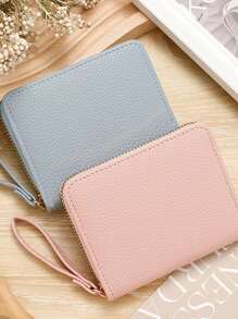 Zipper Coin Purse, Girl's Compact Large Capacity Wallet, Multi-Card Slots Ultra Thin Minimalist Card Case