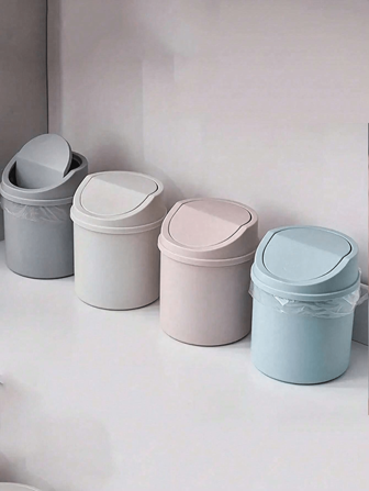 1 pezzo/2 pezzi Mini cestino della spazzatura, bidone della spazzatura piccolo con coperchio, cestino dei rifiuti da scrivania in plastica, design a coperchio a scatto per evitare la fuoriuscita di odori, usato per riporre bucce di frutta e scarti di carta sulla scrivania mantenendo l ordine, per il bagno, la scrivania di casa e ufficio, tavolino da caffè, ufficio, soggiorno, studio, per il ritorno a scuola