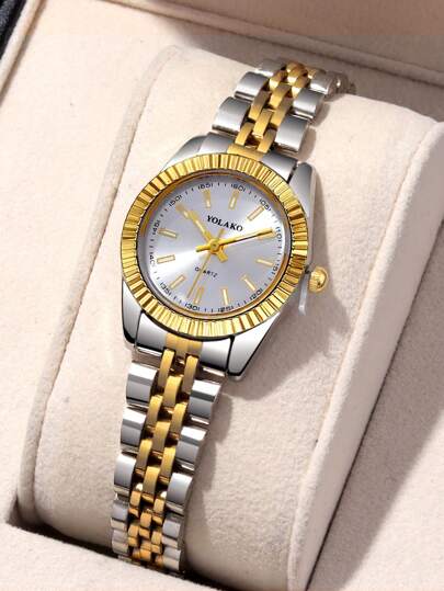 YOLAKO1 The 1pc able Business Steel Strap Quartz Horloge Is Parties, Celebrations, Weddings, Wear. It Best Women During Back To School Season, Graduation