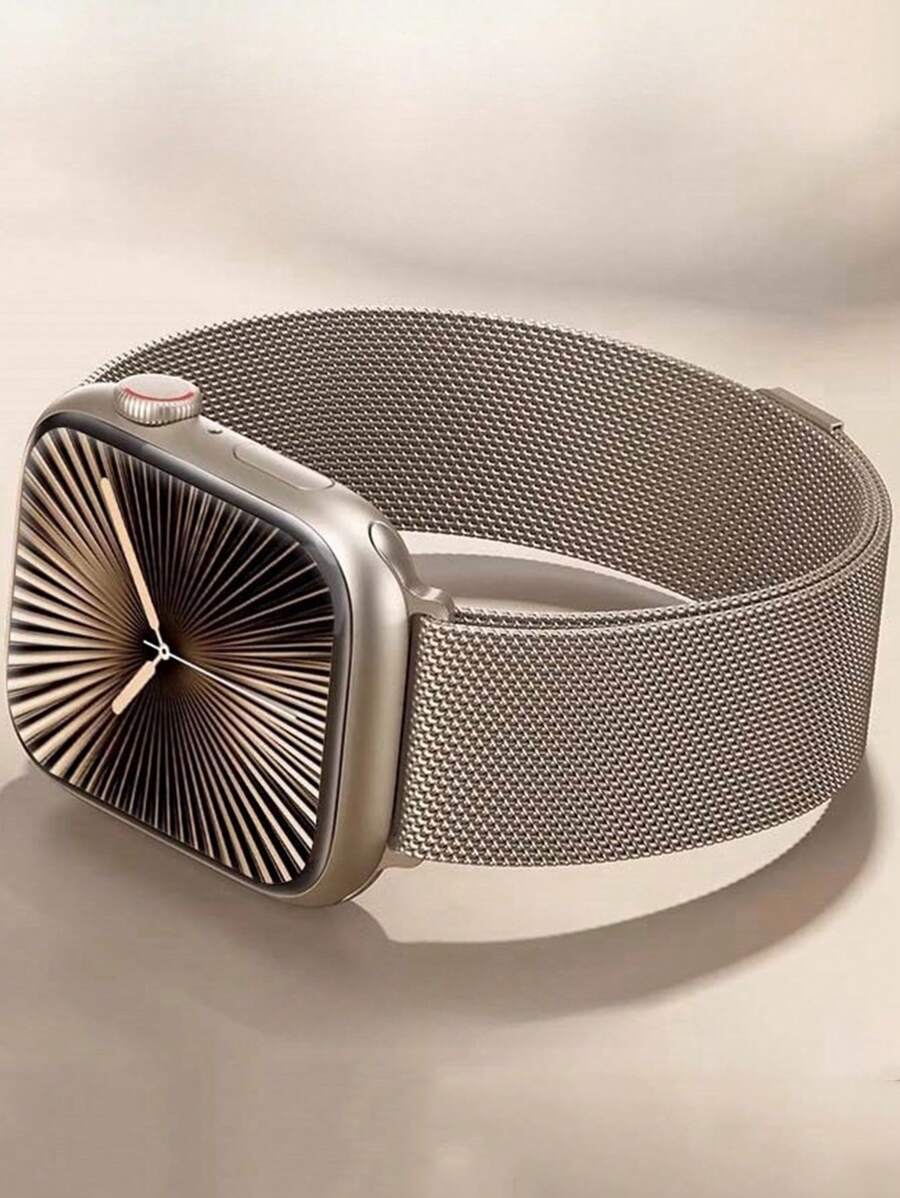 1pc Unisex Starry Milanese Stainless Steel Watch Band, Compatible With Apple Watch 44mm 40mm 41mm 45mm 42mm 46mm 38mm Ultra 3/2/1 49mm, Magnetic Metal Strap, Luxury Stainless Steel Band, Compatible With Series 11 10 9 8 7 SE 6 5 4 3 2 1