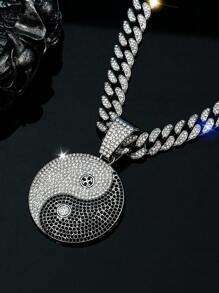 Hip Hop Icy Cuban Link Chain, modny urok Tai Chi wisiorek naszyjnik biżuteria modowa naszyjniki dla