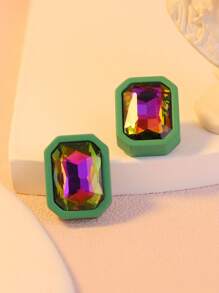 1 对新品畅销原创立方体耳钉，有绿色、红色、蓝色可选，时尚简约女士耳环，适合日常佩戴和送礼 - 方糖耳釘 - 查看 19