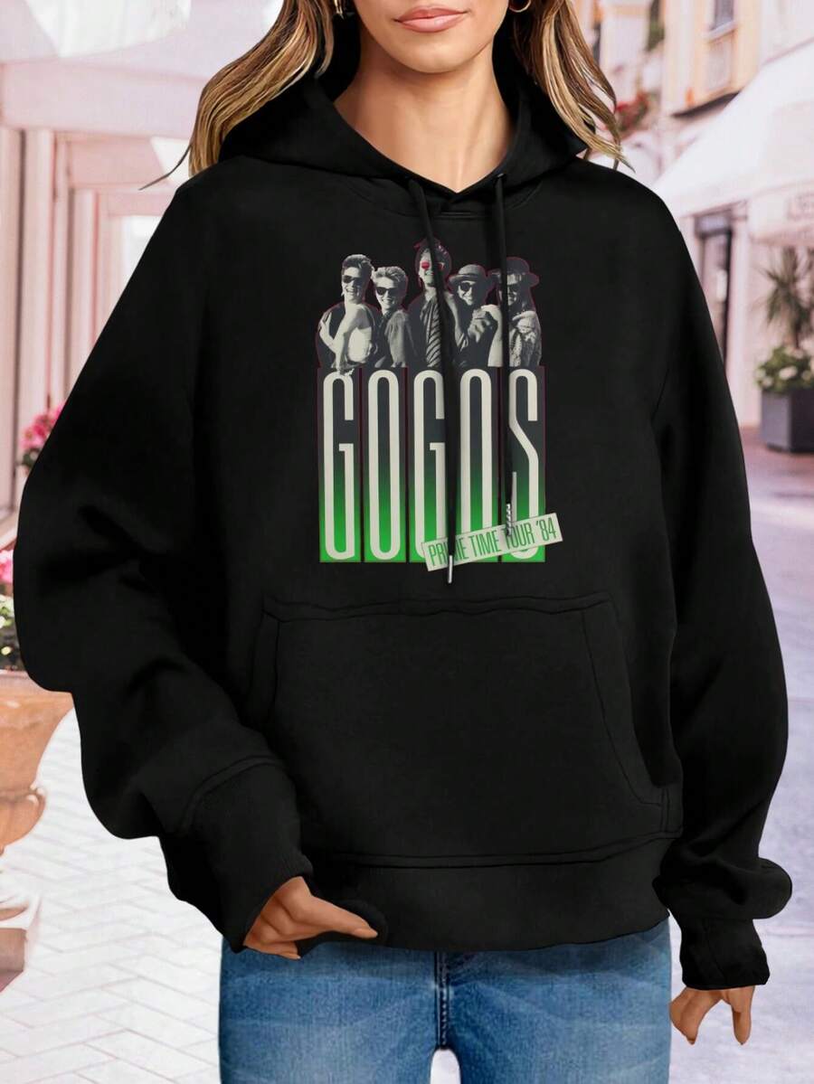 Women's Gogos Hoodies T-Shirts Stylish Comfortable Tops - Negro - Ver 1