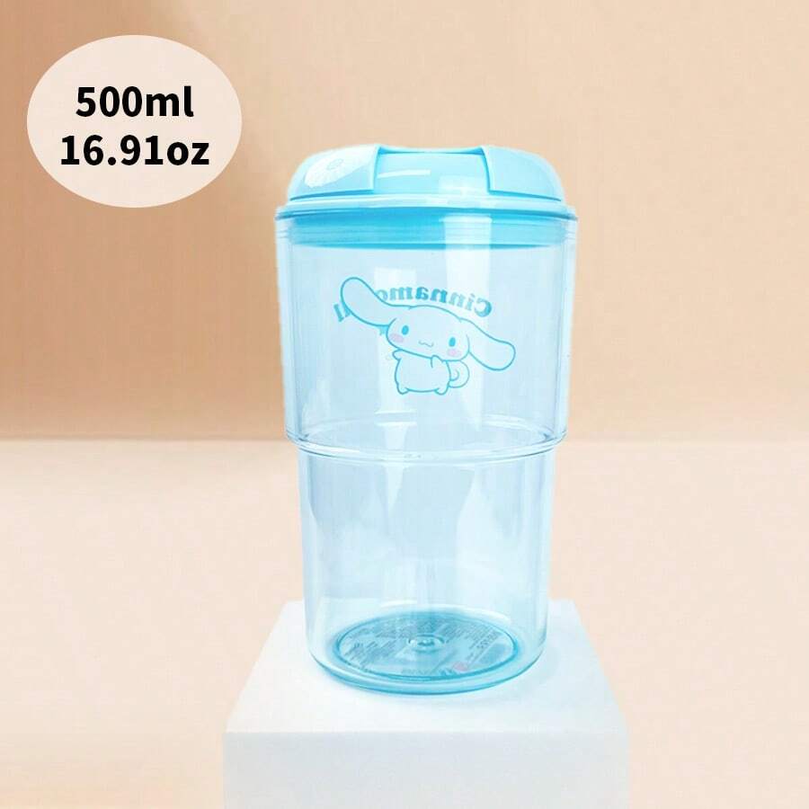 Miniso 3款三丽鸥卡通人物系列便携式冷萃咖啡杯，500毫升/16.91盎司 - 可爱卡通保温杯（1个） - 藍色 - 查看 1