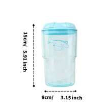 Miniso 3款三丽鸥卡通人物系列便携式冷萃咖啡杯，500毫升/16.91盎司 - 可爱卡通保温杯（1个） - 藍色 - 查看 8