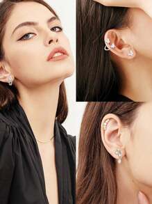 CASSIECA 1 件耳轮软骨耳环 男女款 不锈钢耳屏耳环 蝴蝶月亮星星花朵耳洞首饰 适用于耳轮软骨耳屏