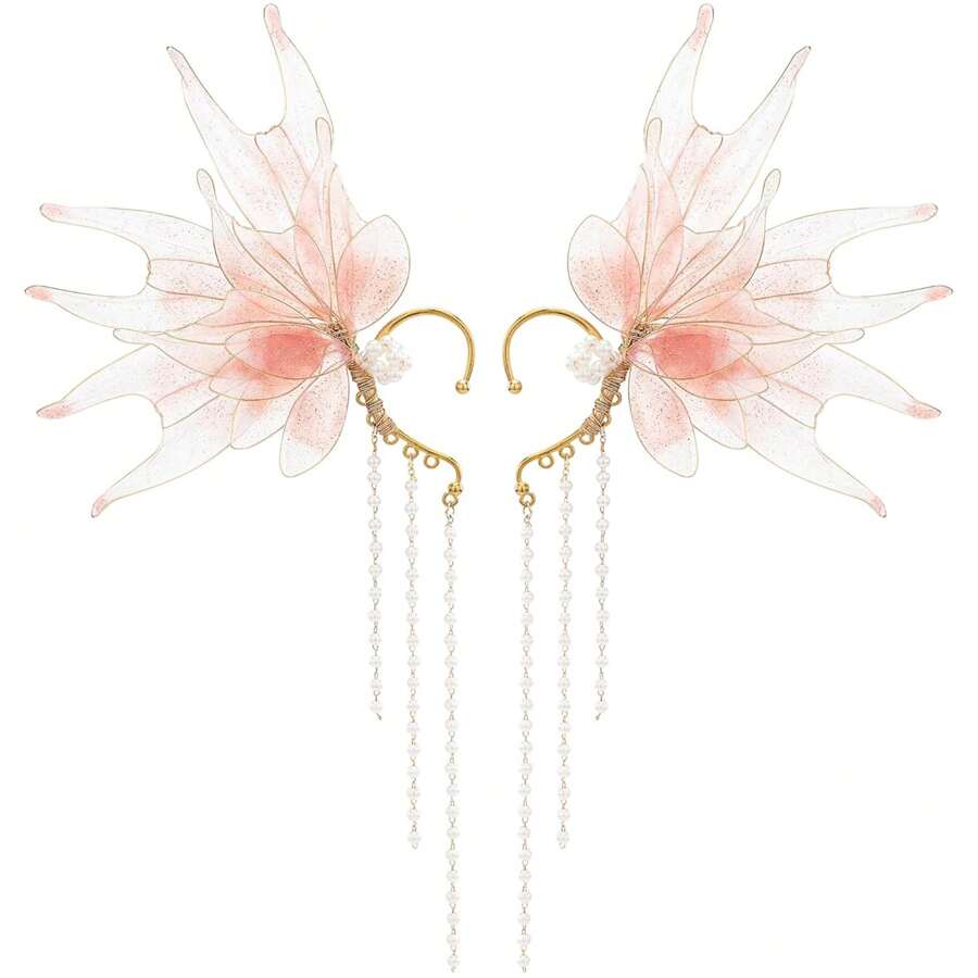 Women Fairy Ear Cuffs Beautiful Clip-On Mermaid Earrings Fashion Ear Cuffs Cosplay Accessories