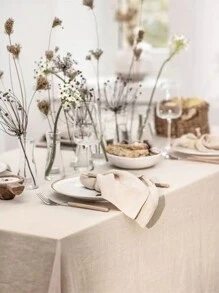 1pc Elegant Beige Crinkled Texture Napkin Suitable For Restaurant, Kitchen, Outdoor Picnic, Decorating Dining Table