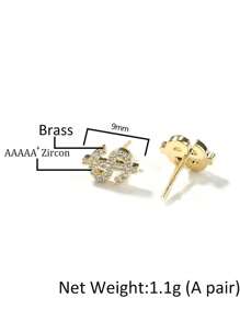1 par de pendientes unisex con el símbolo del dólar brillante, estilo hip hop punk, regalo del Día de San Valentín - dolar dorado - Ver 5