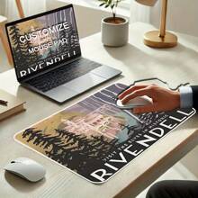 Alfombrilla de escritorio de silicona personalizada con alfombrilla de ratón - Accesorios personalizados para juegos y oficina de vuelta a la escuela - Blanco - Ver 4