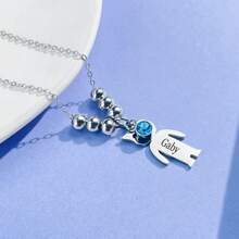 女士定制不锈钢项链，刻有 1-3 个名字，个性化吊坠项链，非常适合母亲节的家庭礼物。 - 彩色 - 查看 14