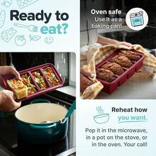 2-Cup Silicone Freezer Molds With Lids – Freezing Lasagna, Leftovers, Soups, Sauces, Casseroles, Ready-Made Meals, Etc.– Cranberry Flavor, 2-Pack - 蔓越莓 - 查看 4