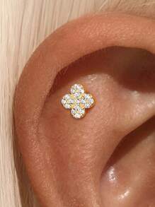 1 件不对称 925 纯银防过敏耳环，适合女士穿孔软骨耳钉，适合日常佩戴/派对/礼物，新娘珠宝，精美珠宝