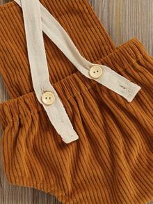 Mono de pana sin mangas con botones para bebé recién nacido, niño y niña, con diseño de conejito de dibujos animados, traje de Pascua - Cúrcuma - Ver 7