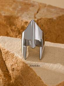 1pc Stainless Steel 18K Gold Plated Punk Mechanical Style Helmet Pattern Ring Men's Rings Summer Jewelry - Ring - View 5