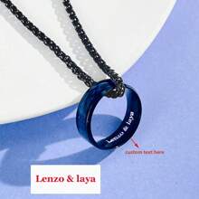 Personalized Stainless Steel Round Pendant Necklace With Intricate Design - Custom Name, Ideal Gift For Father, Boyfriend On Valentine's Day, Christmas, Father's Day