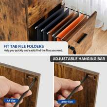 File Cabinet With 4 Drawers, Vertical Heavy Duty Filing Cabinet For Letter A4-Sized Files, Assembly Required, Storage Cabinet For Home Office, Lockable Cabinet W40xD40xH131cm - Rust Brown - View 6