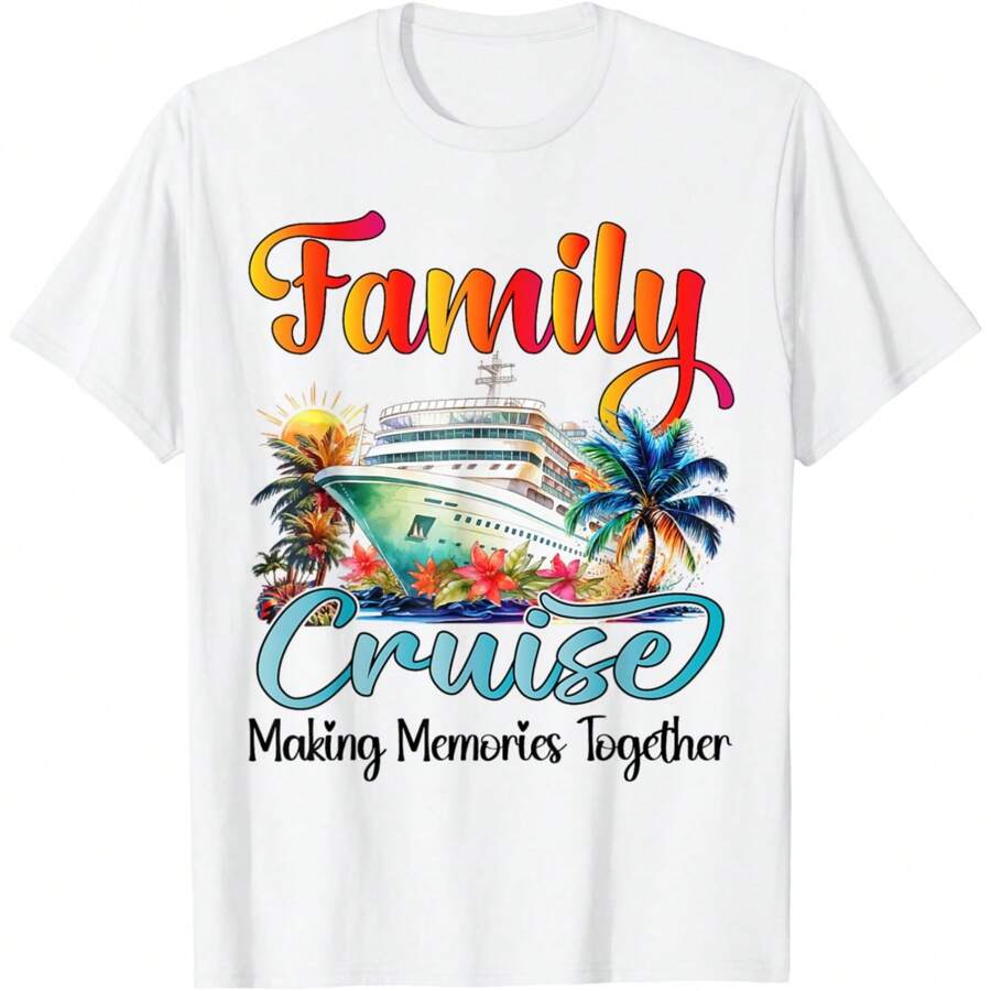 Family Cruise 2025 Family Matching Cruise Ship Vacation Trip T-Shirt - White - View 1
