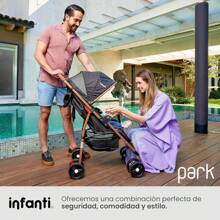 INFANTI | Carriola para Bebe PARK Azul | Carreola con Portabebé - Carriola de Viaje - Carrito para Bebe | Cosas para Bebes 6 Meses hasta 15 kg - Compacta y Plegable | Barra de Seguridad Desmontable - Azul - Ver 7