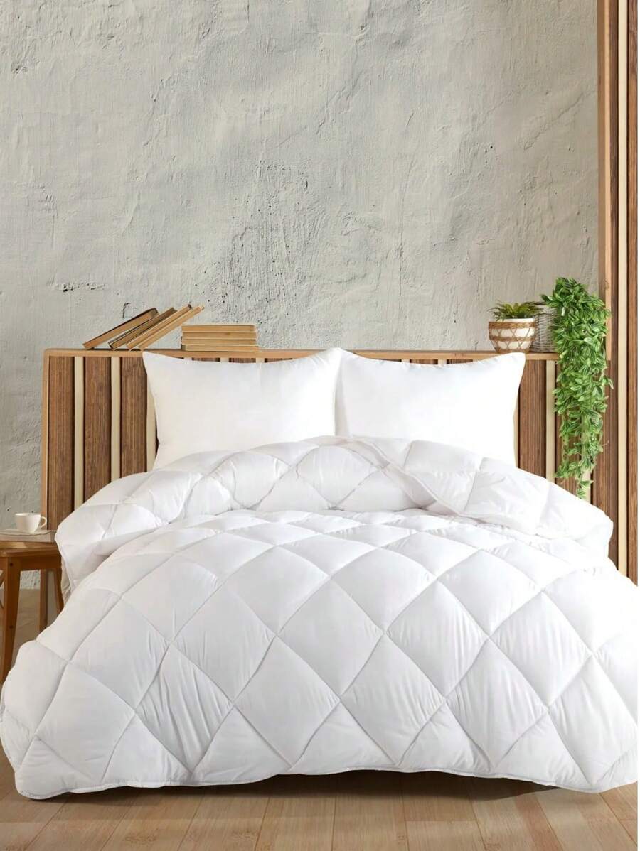 Zeynep Textile | Microfiber Lux Double Quilt With 2 Silicone Pillows | Healthy Sleep Guaranteed | Multiple Sizes - White - View 1