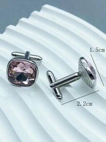 Modieuze minimalistische luxe kristallen manchetknopen, unisex dagelijkse zakelijke accessoires, ideaal om cadeau te doen