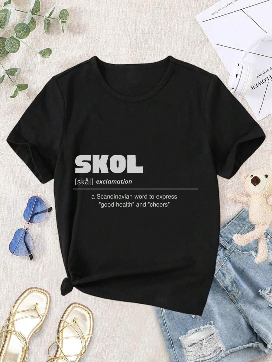SKOL! Women's Vikings T-Shirts Definition Styles Designs - Black - View 1