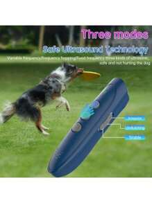 1 pieza Repelente de perros ultrasónico mini portátil, herramienta anti-ladridos, dispositivo de entrenamiento con LED para mascotas, repelente de perros por ultrasonidos