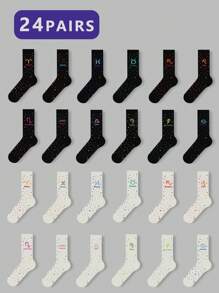 1 par de calcetines con diseño de signos del zodíaco para mujer, calcetines blancos, calcetines negros, calcetines hasta el tobillo, calcetines artísticos, calcetines deportivos, calcetines de moda, calcetines para niñas, calcetines tipo crew, calcetines sencillos, calcetines casuales, aptos para uso diario