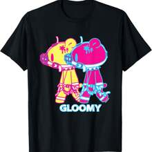 Gloomy Bear The Naughty Grizzly Yellow Pink Muzzle Duo T-Shirt - 黑色 - 查看 1
