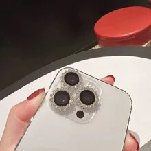 3pcs Compatible With IPhone 11-16 Pro Max Diamond Gear Lens Film, 17 Pro Max Diamond Gear Eagle Eye Lens Film - Gear Silver Lens Film - View 17