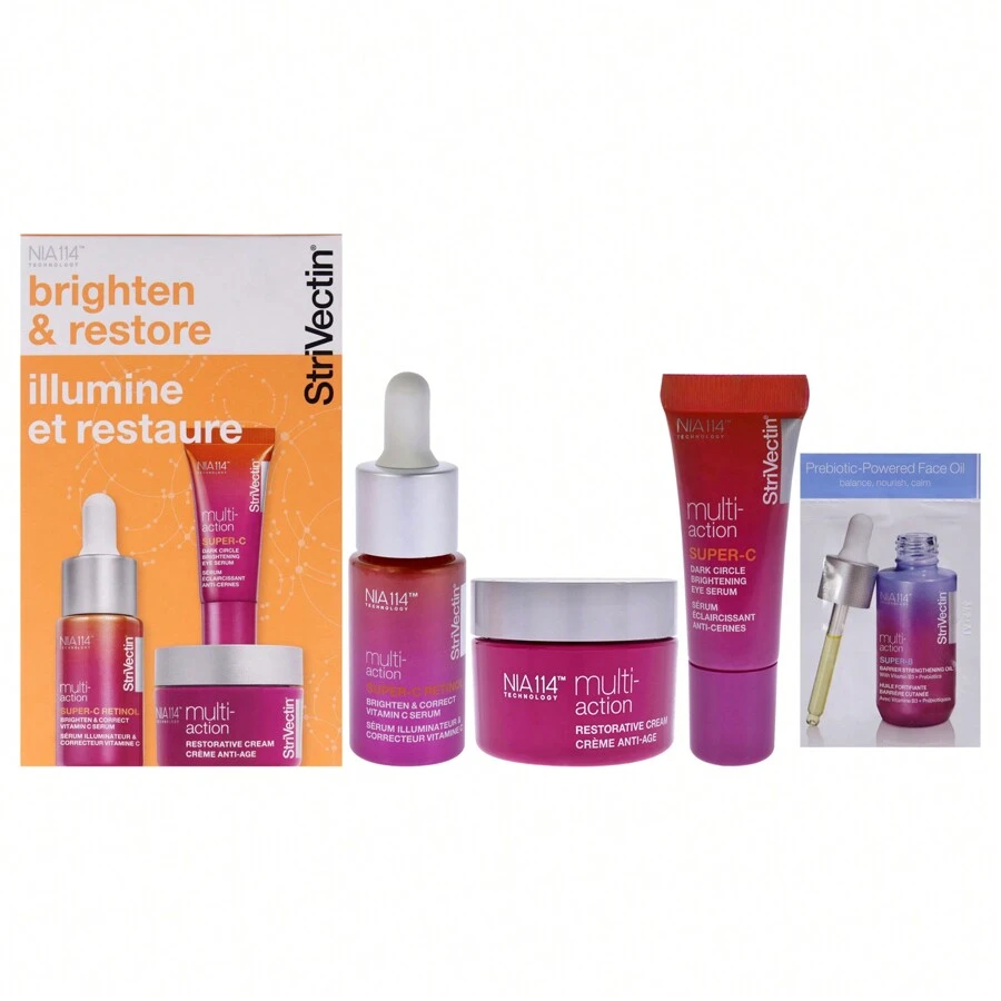 Power Starters Multi-Action Brighten And Restore Trio By Strivectin For Women - 3 Pc 0.5 Oz Super-C Retinol Brighten And Correct Vitamin C Serum, 0.17 Oz Super-C Dark Cirle Brightening Eye Serum, 1 Oz Multi Action Restorative Anti-Age Cream - 無色 - 查看 1