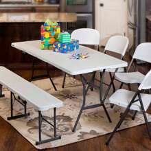 Lifetime Rectangular Folding Table White Granite Effect 185x76x74 Cm ✅ Delivery 24/48h To Spain (Peninsula) - Multicolor - View 5