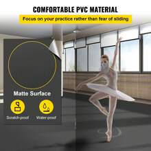 Dance Floor Roll Portable, Practice Dance Floor,1.5mm Thickness PVC Dance Flooring Black/White/Grey Roll Out Dance Floor Non-Slide & Wearproof Dance Floor Easy Cleaning For Ballet