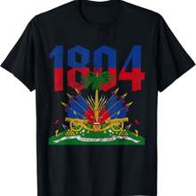 Haitian Revolution 1804 Haiti Flag Independence Day Grunge T-Shirt - Black - View 1
