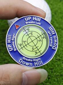 果岭坡度读数器、水平仪、球位标记、高尔夫设备、双面球标 - 藍色 - 查看 9