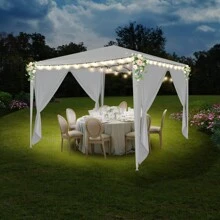 10x10 Party Canopy Tents With 4 Detachable Sidewalls, Waterproof Outdoor Event Tent For Weddings And Gatherings,White - 1 - View 3