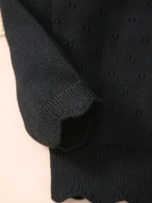 Young Girl Lightweight Button Hollow Knit Cardigan