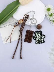 1PC Y2K Leopard Hairball Badminton Leather Heart Bag Accessories Keychain Accessories Car Pendant Can Be Used For Bag Pendant Pendant. Gifts Valentine's Day Stylish For Teen Girls Women College Students Teacher White-Collar Workers Rookies & White-Collar Workers Gift Accessories Decor Present Car Accessories Women Key Chain Charms Back To School Supplies Gifts For Teachers