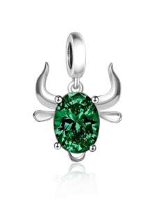 HuooNew 1 件 925 纯银抽象十二生肖动物设计 CZ 吊坠，男女通用 DIY 串珠项链饰品，纪念礼物