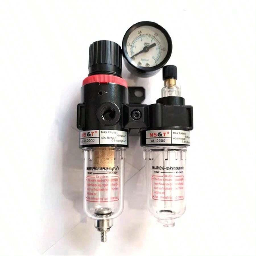 Filtro Eliminador de Água e Óleo Com Regulador de Pressão 1/4 Para Compressor De Ar