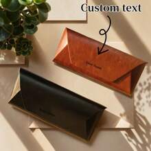 Customized Engraved Name Luxury Eyeglass Case - Faux Leather, Fashionable Unisex Eyewear Storage Box - Perfect Travel Accessory And Valentine's Gift, Customer Favorite, DIY, Name Engraving - Multicolor - View 1